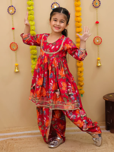 Traditional Ethnic Red Kids Wear for both Boys Girls