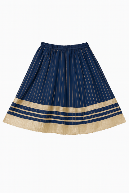 ROSAMODE Girls' Royal Blue Cambric Cotton Lehenga Choli Set with Gota Patti Work | Traditional Ghagra Choli Outfit for Toddlers & Kids (6 Months – 7 Years) | Festival & Wedding occasion