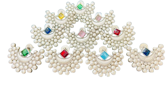 Antique Oxidized Moon-Inspired Statement Stud Earrings for Women and Girls