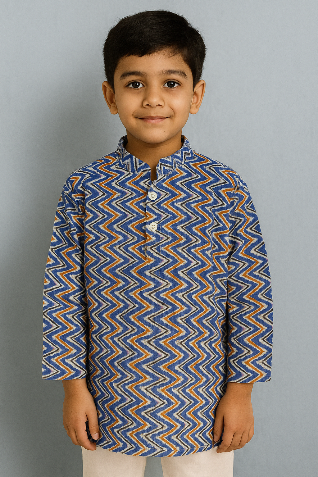 ROSAMODE Boys Kurta Pajama with Koti Jacket Set | Cotton Ethnic Wear with Peacock Feather Print for Baby & Kids | Festive Traditional Outfit for Weddings, Diwali, Functions & Parties