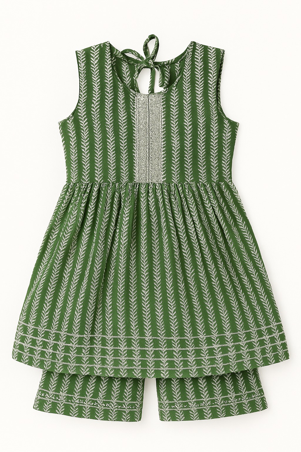 Pure Cotton Sharara with Dupatta Green Color for Girls.