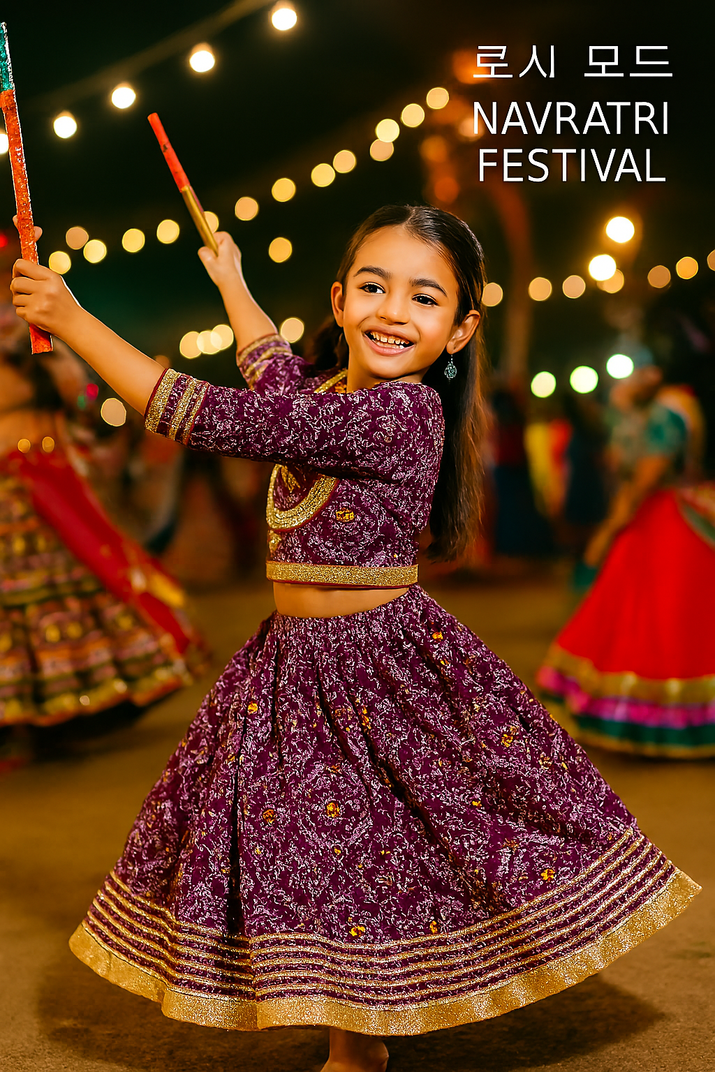 ROSAMODE Bandhani Lehenga Reddish Blue Chaniya Choli for Girls – Traditional Indian Festival Wear Dress | Kids Navratri Garba Outfit (Copy) (Copy) (Copy)