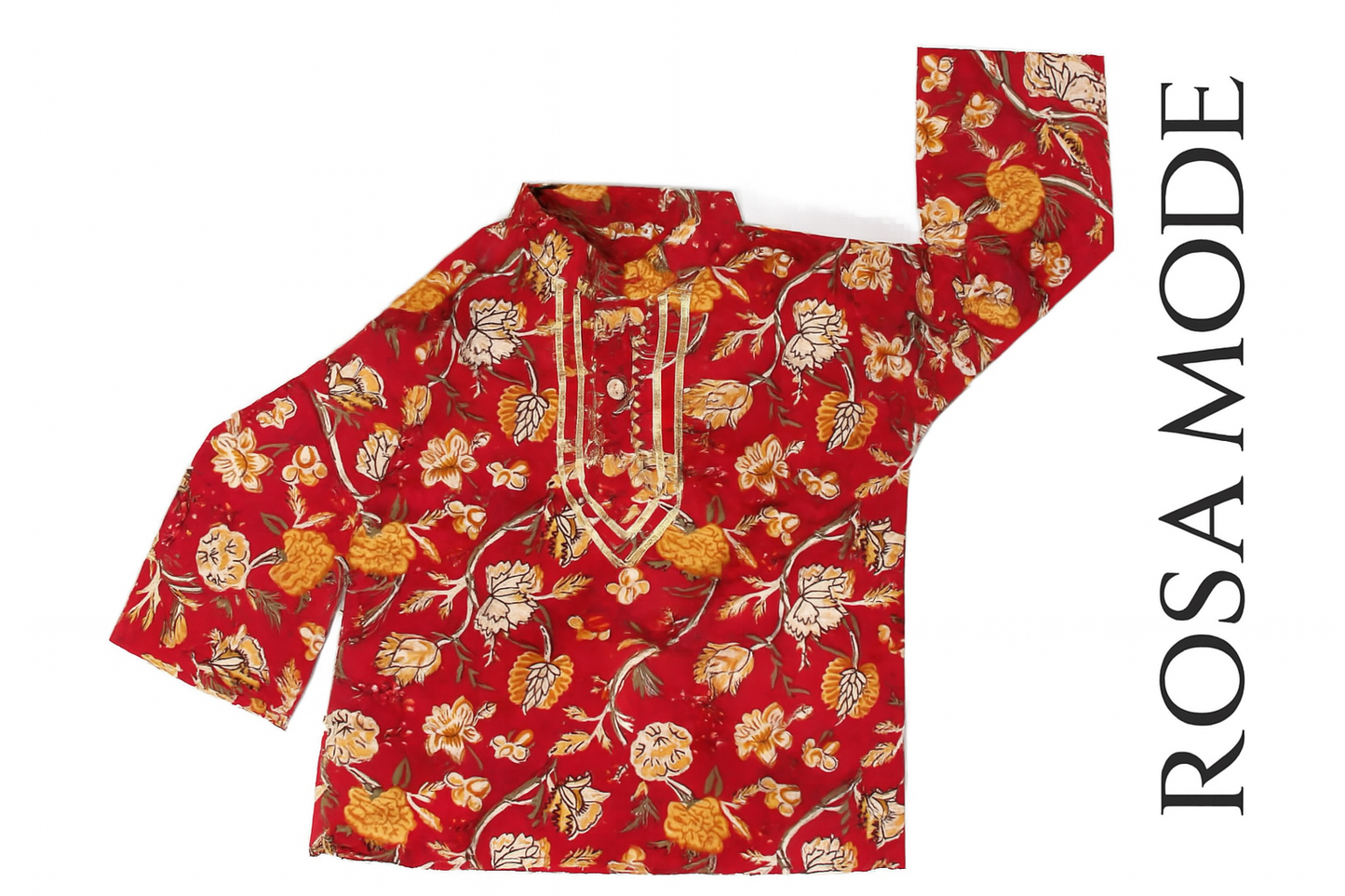 ROSAMODE Boys Dhoti Kurta Set – Red Ethnic Wear for Toddlers & Boys | Pure Cotton Traditional Indian Outfit
