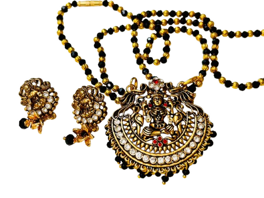 ROSAMODE Divine Devi Lakshmi Mangalsutra Necklace Set with Earrings for Women