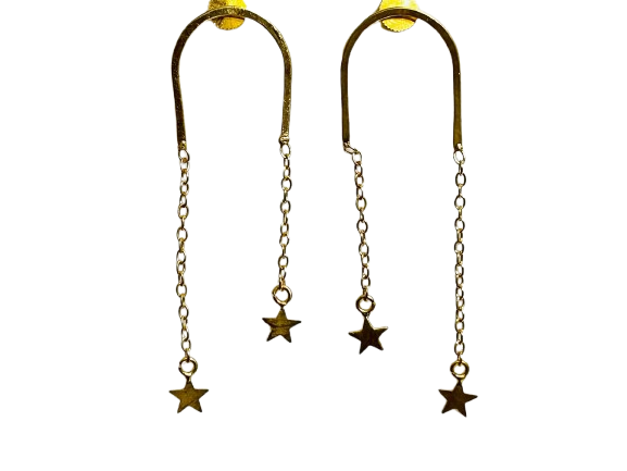 ROSAMODE Shooting Star Earrings for Women & Girls | Gold-Plated Celestial Drop Earrings with Starburst Design & Sparkling Accents | Lightweight Statement Jewelry | Gift-Ready Box