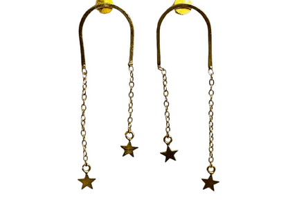 ROSAMODE Shooting Star Earrings for Women & Girls | Gold-Plated Celestial Drop Earrings with Starburst Design & Sparkling Accents | Lightweight Statement Jewelry | Gift-Ready Box