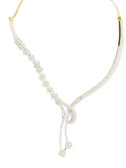 ROSAMODE AD Necklace Set for Women | Bridal Jewelry with Earrings | Indian Ethnic Wedding Jewellery Set with Dori & Chain for Festival and Casual