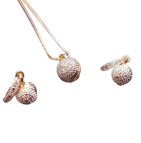 Gold Polished American Diamond Necklace Set for Girls & Women | Stylish Pendant Set for Anniversary and Wedding