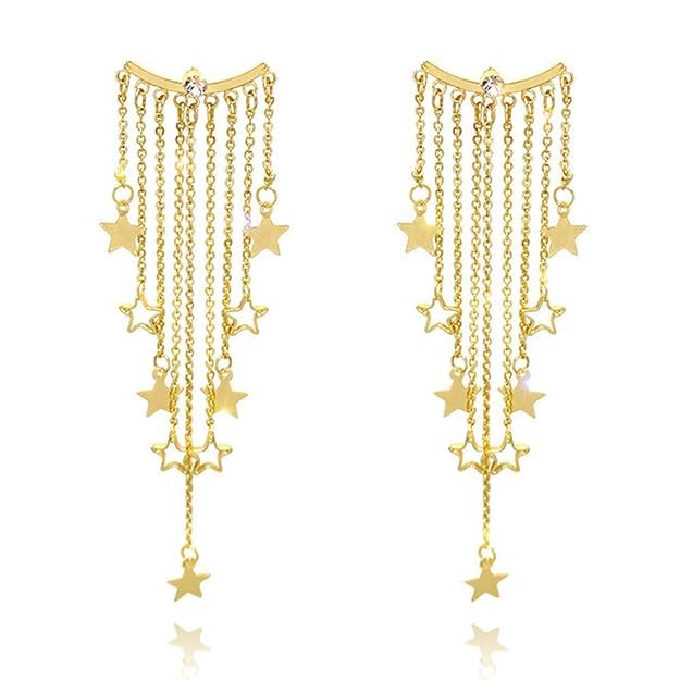 ROSAMODE Elegant Star Chandelier Earrings for Women | Dazzling Drop Earrings | Lightweight Jewelry