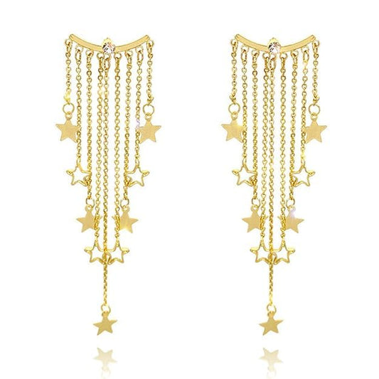 ROSAMODE Elegant Star Chandelier Earrings for Women | Dazzling Drop Earrings | Lightweight Jewelry