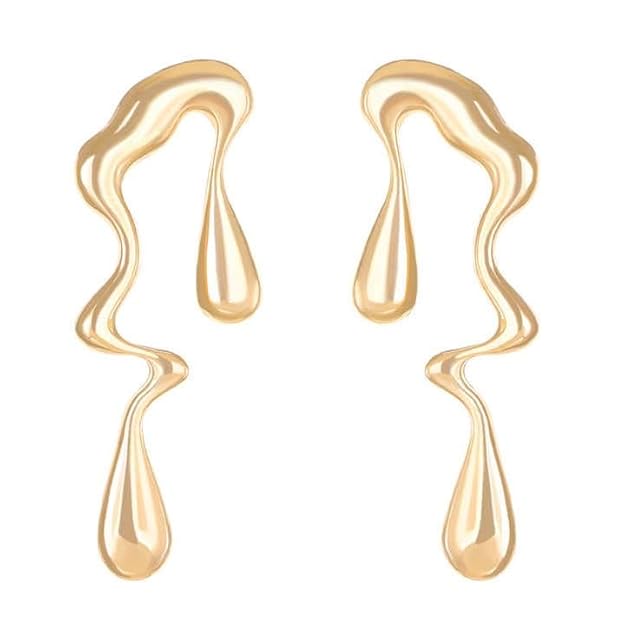 ROSAMODE Abstract Drip Design Earrings for Women & Girls – Trendy Modern Statement Anti-Tarnish Jewelry | Gift for Her, Birthday, Anniversary