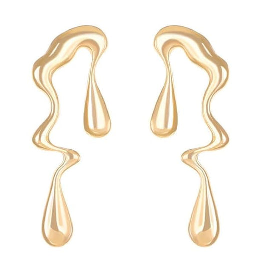 ROSAMODE Abstract Drip Design Earrings for Women & Girls – Trendy Modern Statement Anti-Tarnish Jewelry | Gift for Her, Birthday, Anniversary