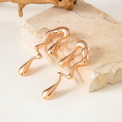ROSAMODE Abstract Drip Design Earrings for Women & Girls – Trendy Modern Statement Anti-Tarnish Jewelry | Gift for Her, Birthday, Anniversary