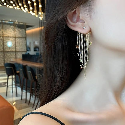 ROSAMODE Elegant Star Chandelier Earrings for Women | Dazzling Drop Earrings | Lightweight Jewelry