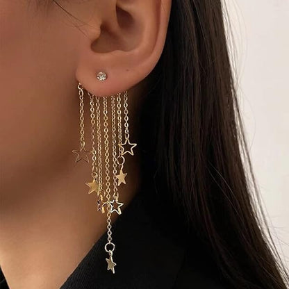 ROSAMODE Elegant Star Chandelier Earrings for Women | Dazzling Drop Earrings | Lightweight Jewelry