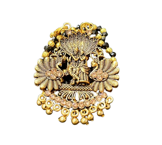 Divine Radha Krishna Mangalsutra Necklace with earrings for Women