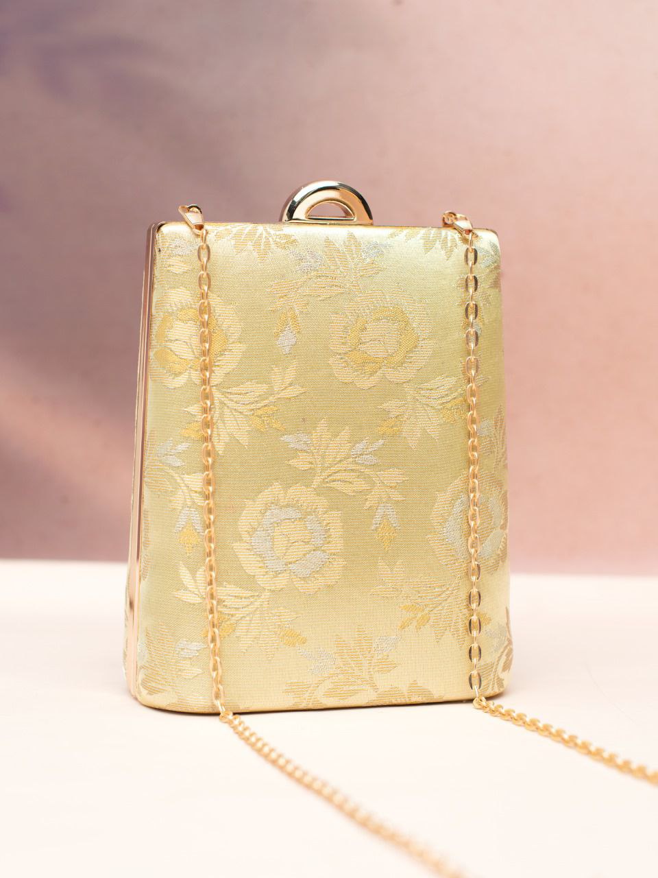 Designer Clutch with Brocade Silk Fabric