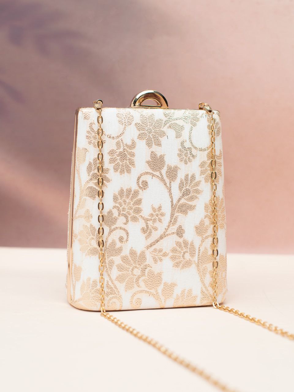 Designer Clutch with Brocade Silk Fabric