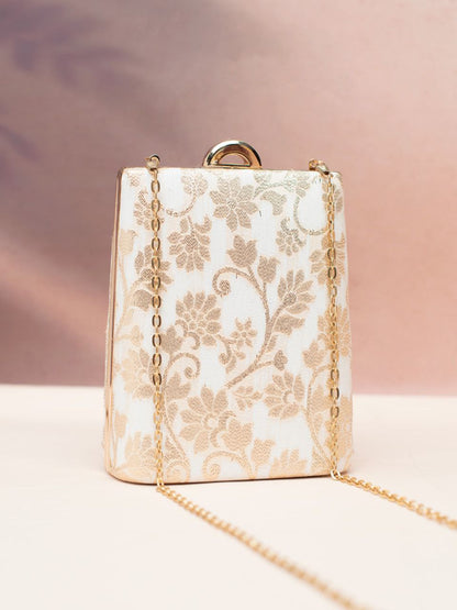 Designer Clutch with Brocade Silk Fabric
