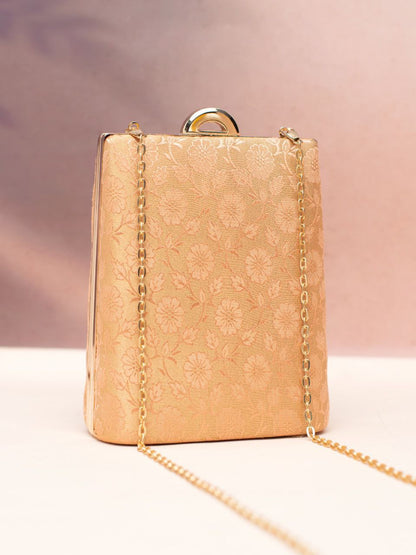 Designer Clutch with Brocade Silk Fabric