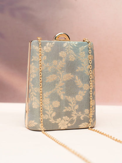 Designer Clutch with Brocade Silk Fabric