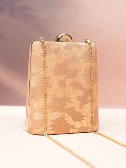 Designer Clutch with Brocade Silk Fabric