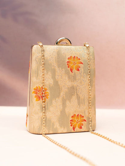 Designer Clutch with Brocade Silk Fabric
