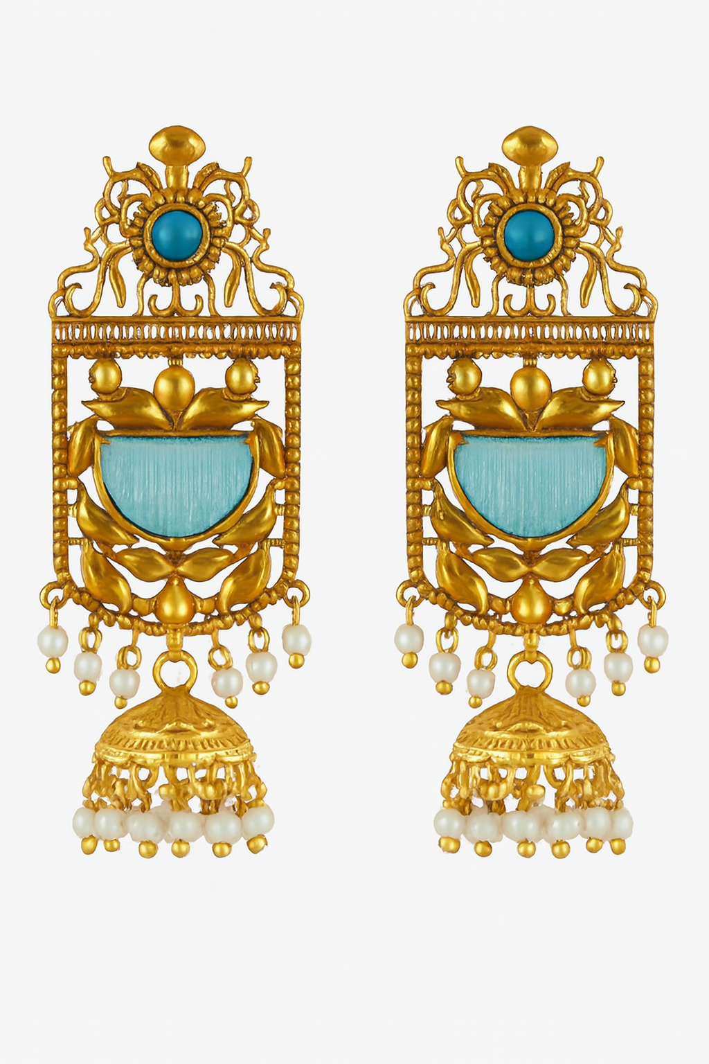 ROSAMODE Meenakari Hand-Painted Long Floral Jhumka Earrings for Women – Traditional Indian Jhumki Set Gift for Weddings, Festivals, Birthdays & Special Occasions