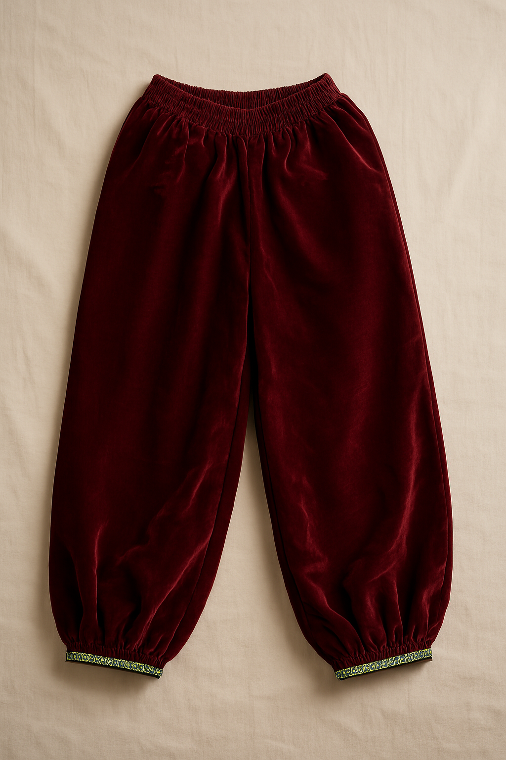 Girls Kurta and Afghani Salwar Set, Maroon Color Velvet V-Neck Kurta with Gota Patti Work