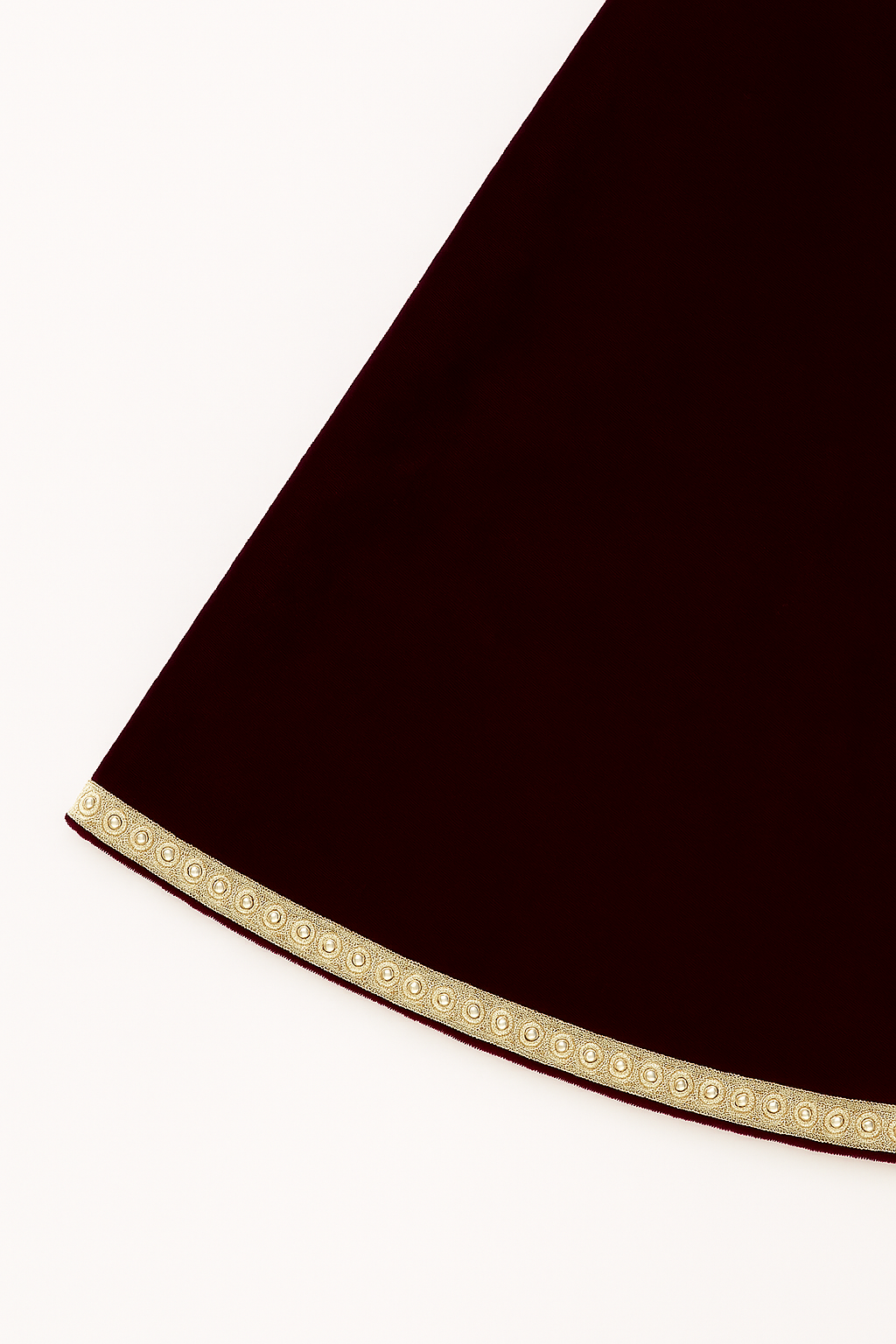 Girls Kurta and Afghani Salwar Set, Maroon Color Velvet V-Neck Kurta with Gota Patti Work