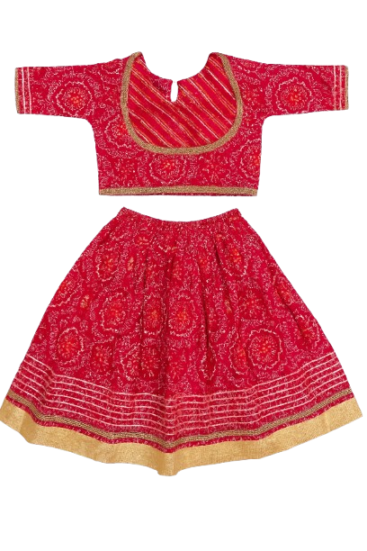 ROSAMODE Bandhani Lehenga Pink Chaniya Choli for Girls – Traditional Indian Festival Wear Dress | Kids Navratri Garba Outfit (Copy)