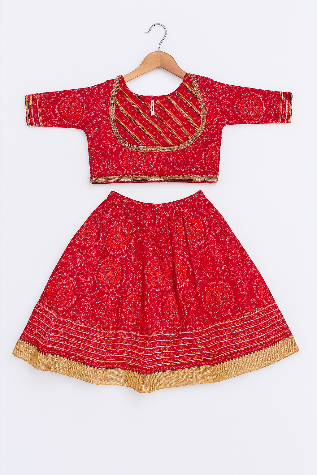 ROSAMODE Bandhani Lehenga Pink Chaniya Choli for Girls – Traditional Indian Festival Wear Dress | Kids Navratri Garba Outfit (Copy)