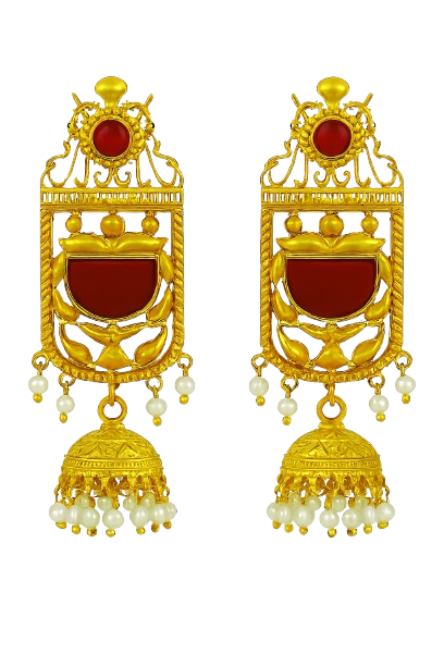 ROSAMODE Meenakari Hand-Painted Long Floral Jhumka Earrings for Women – Traditional Indian Jhumki Set Gift for Weddings, Festivals, Birthdays & Special Occasions