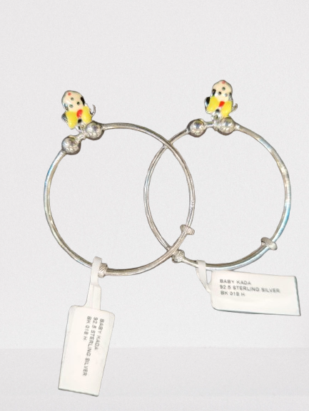 925 Sterling Silver Kada suitable for babies/infants with adjustable option. Size - 6 months to 2.5 years
