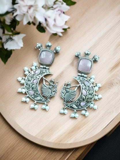 Handcrafted Chandbali Style Girl Earrings Dancing Doll Baby Pink Earrings for Women