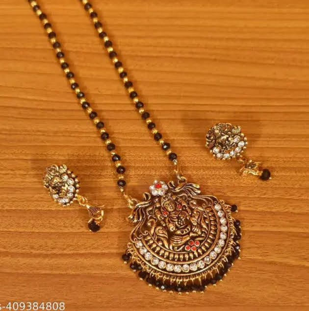 ROSAMODE Divine Devi Lakshmi Mangalsutra Necklace Set with Earrings for Women