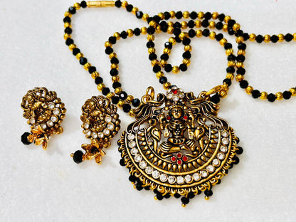 ROSAMODE Divine Devi Lakshmi Mangalsutra Necklace Set with Earrings for Women