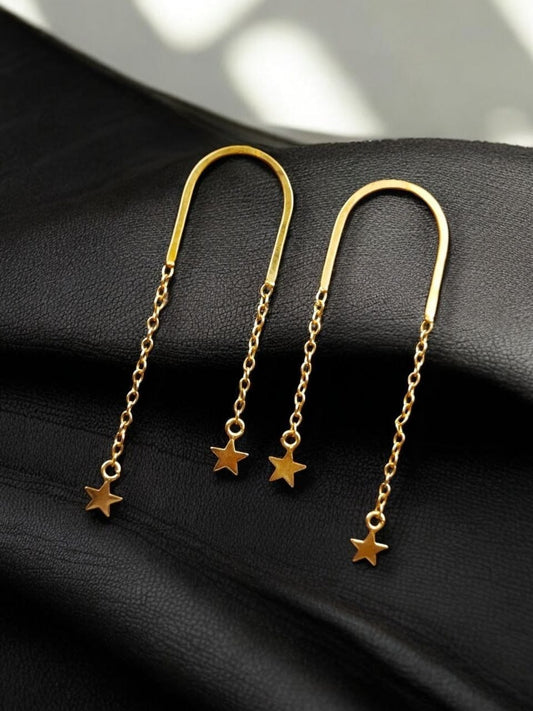 ROSAMODE Shooting Star Earrings for Women & Girls | Gold-Plated Celestial Drop Earrings with Starburst Design & Sparkling Accents | Lightweight Statement Jewelry | Gift-Ready Box