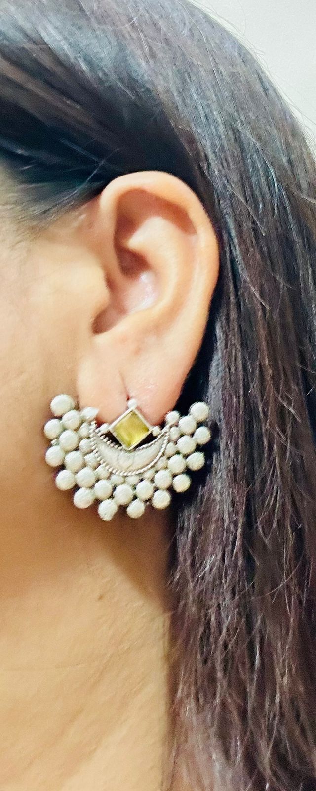 Antique Oxidized Moon-Inspired Statement Stud Earrings for Women and Girls