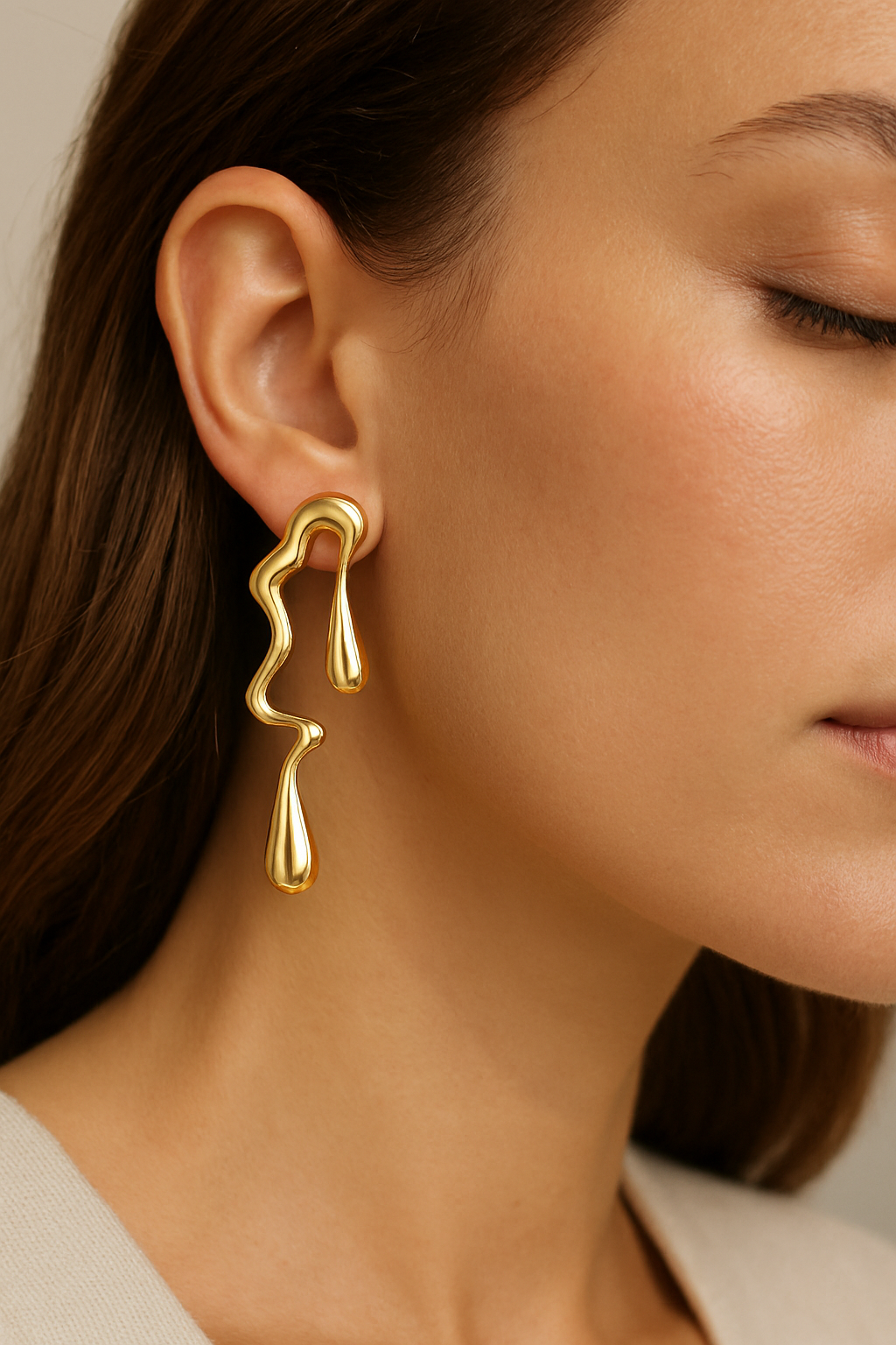ROSAMODE Abstract Drip Design Earrings for Women & Girls – Trendy Modern Statement Anti-Tarnish Jewelry | Gift for Her, Birthday, Anniversary