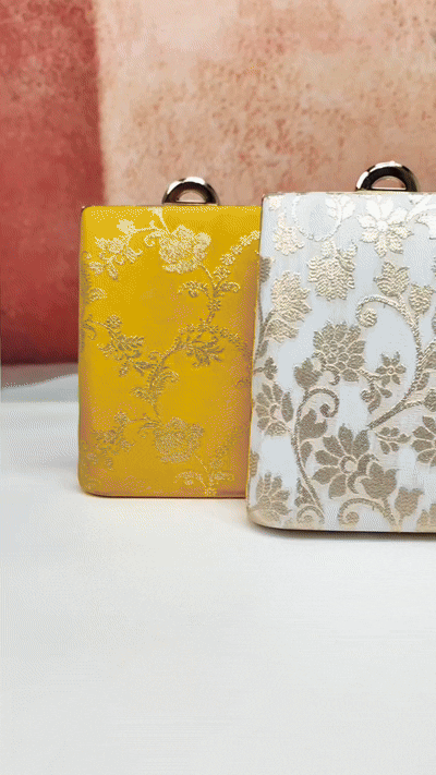 Designer Clutch with Brocade Silk Fabric
