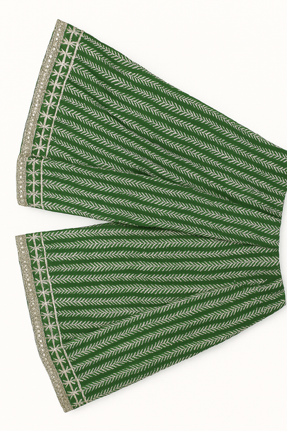 Pure Cotton Sharara with Dupatta Green Color for Girls.