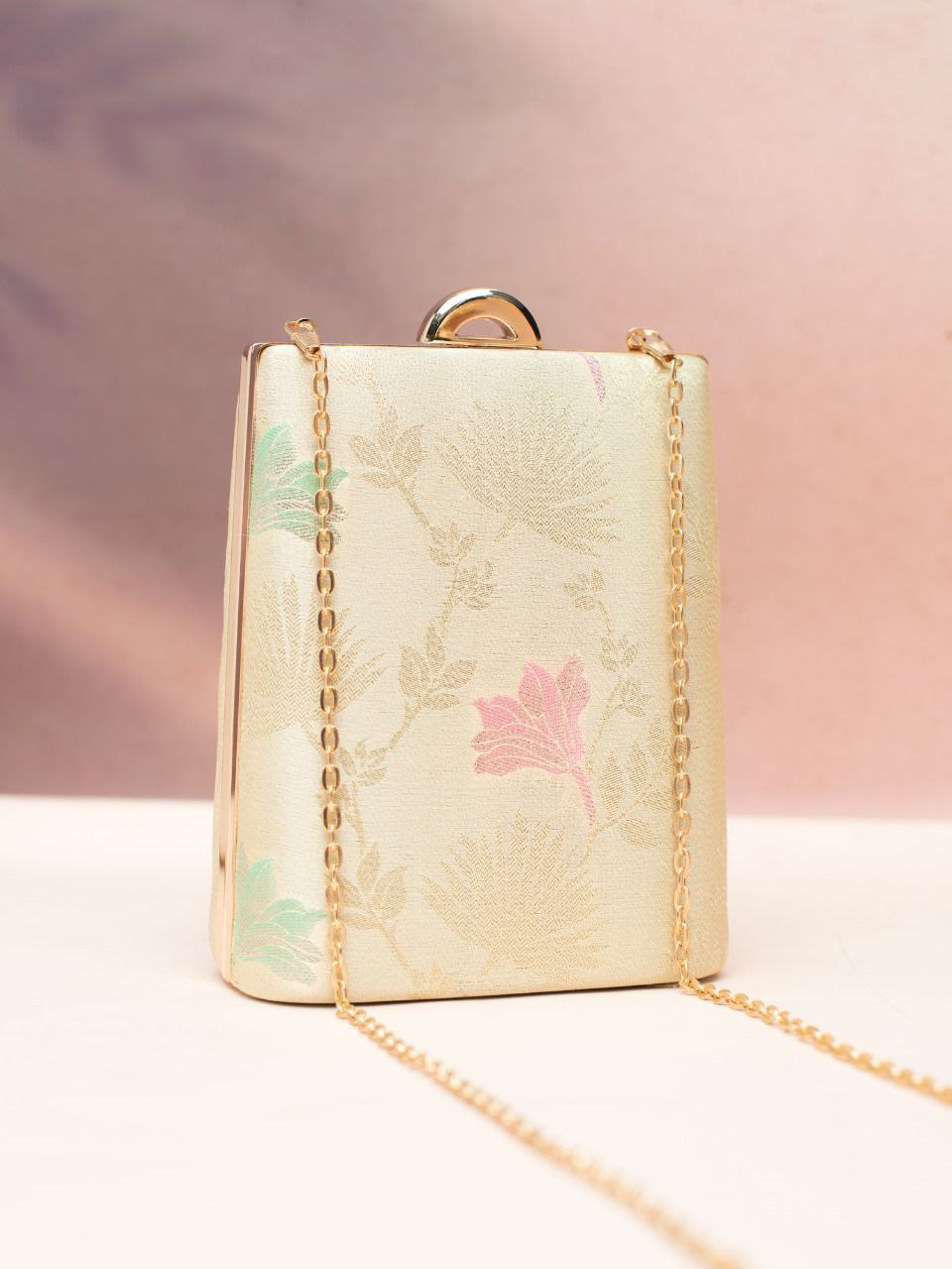 Designer Clutch with Brocade Silk Fabric