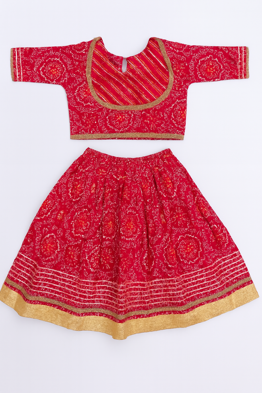 ROSAMODE Bandhani Lehenga Pink Chaniya Choli for Girls – Traditional Indian Festival Wear Dress | Kids Navratri Garba Outfit (Copy)
