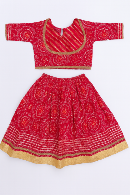 ROSAMODE Bandhani Lehenga Pink Chaniya Choli for Girls – Traditional Indian Festival Wear Dress | Kids Navratri Garba Outfit (Copy)